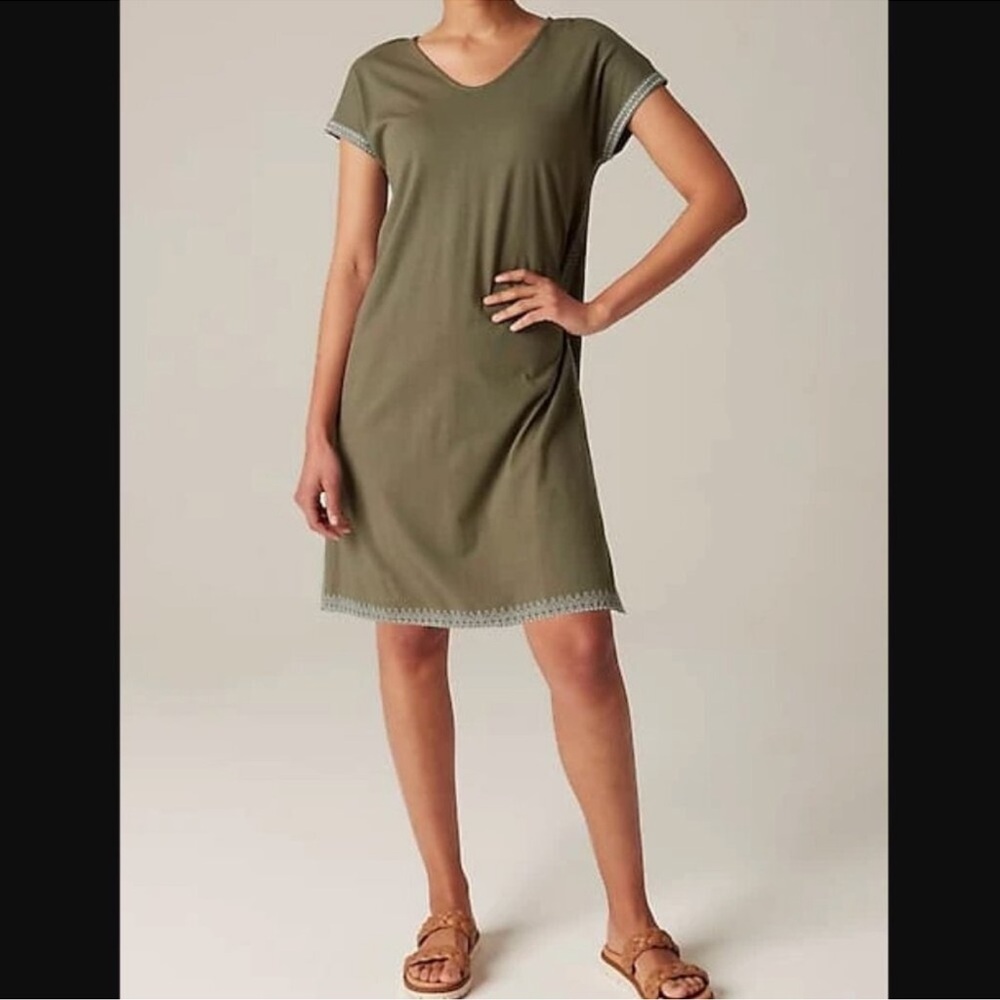 Pure Jill Relaxed Embroidered T-Shirt Dress